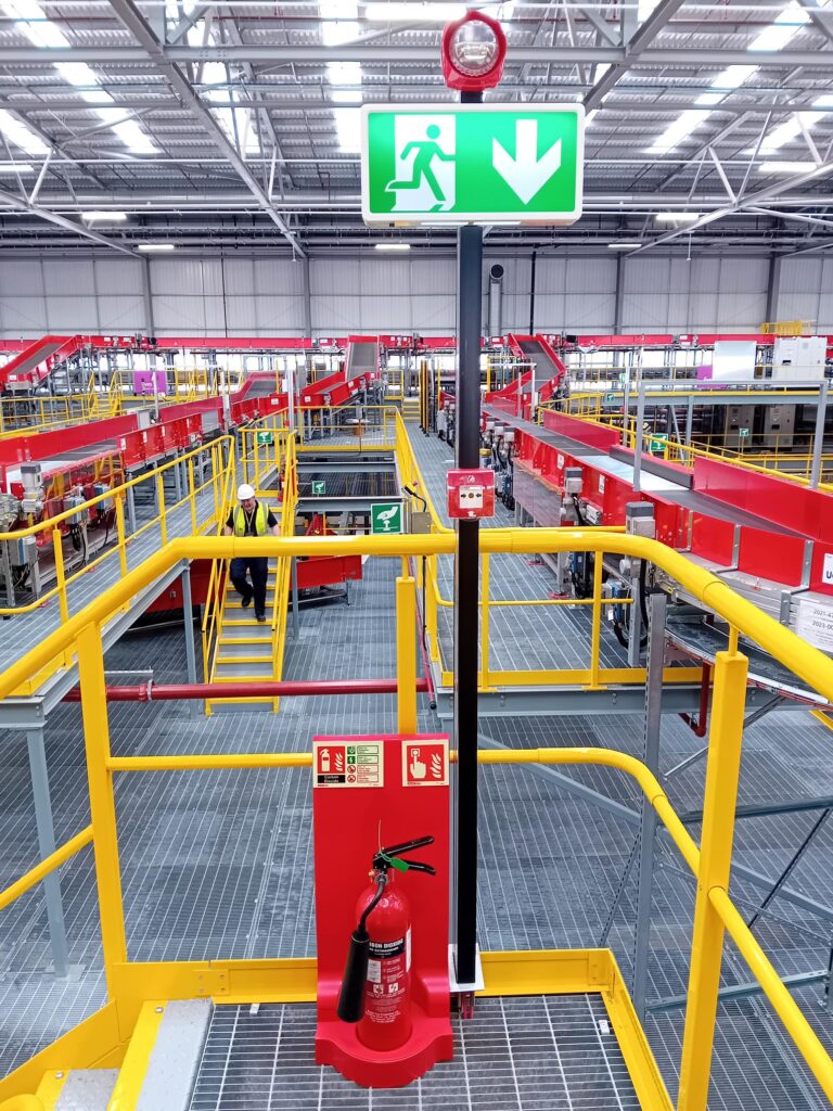 install of fire extinguishers and signage for new distribution warehouse for a national delivery organisation.