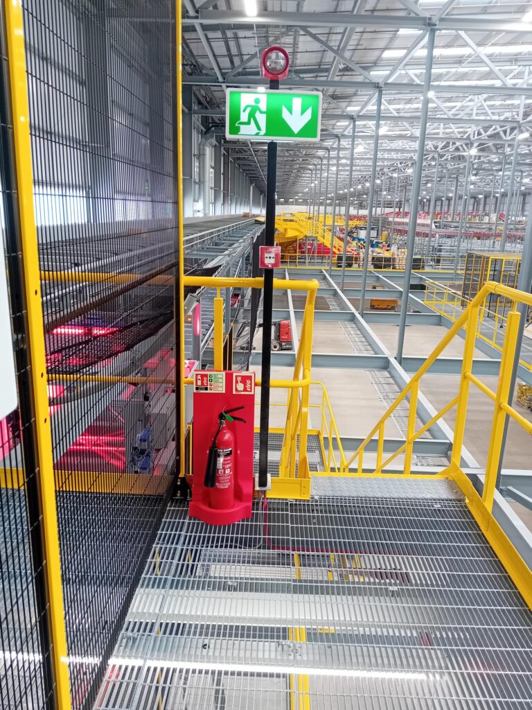 install of fire extinguishers & signage for distribution warehouse